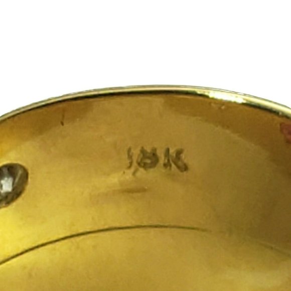 Vintage 18 Karat Yellow Gold Natural Ruby, Sapphire Diamond Ring Size 8 #11210 - Picture 7 of 10